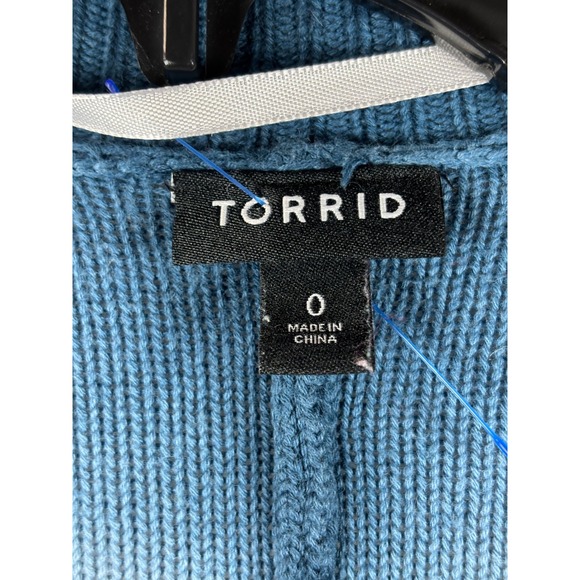 Torrid Blue White Tie Dye Striped Open Front Cardigan Sweater Plus Size 0 (L XL) - Picture 2 of 4